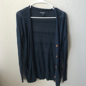 navy blue cardigan